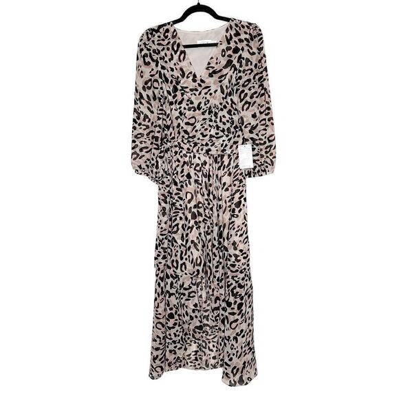 NWT Eliza J Animal Print Faux Wrap High Low Dress Women's Size 4 - Picture 2 of 6